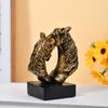 Couples Horse Figurines Horses Head Statue Paperweight Animal Sculptures Ornament for Home Office Desktop Decorations