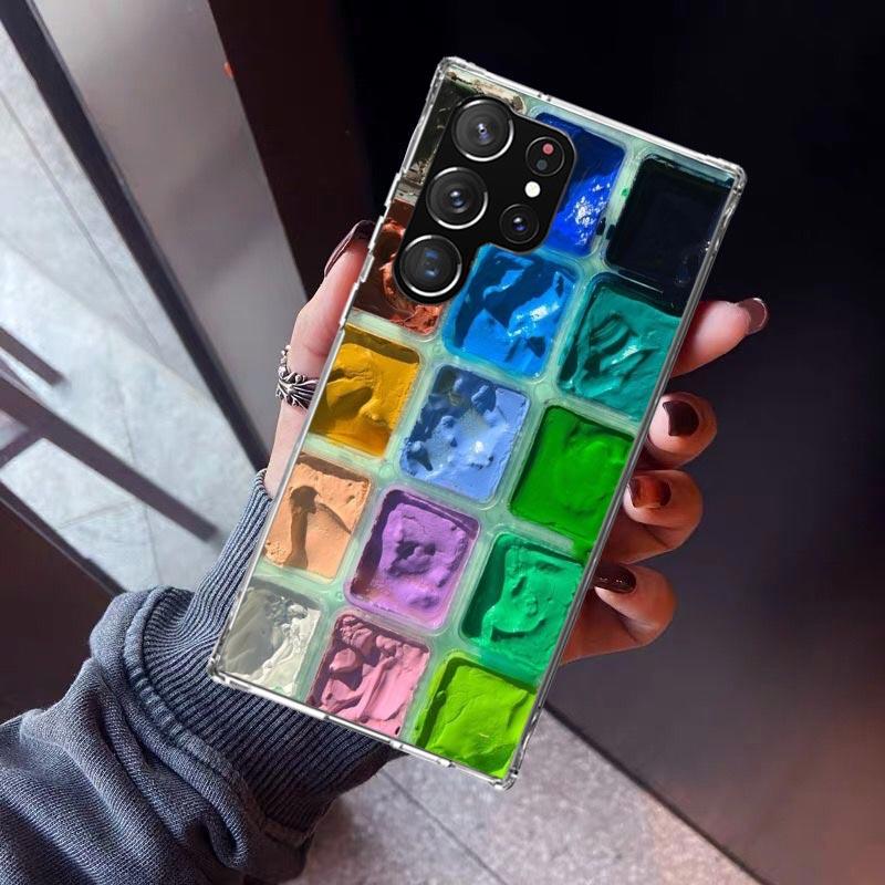 Watercolors Set Paint Palette Painting Box Phone Case For Samsung Galaxy S23 S24 S25 Edge S26 Ultra S22 + S21 Plus S20 FE Cover
