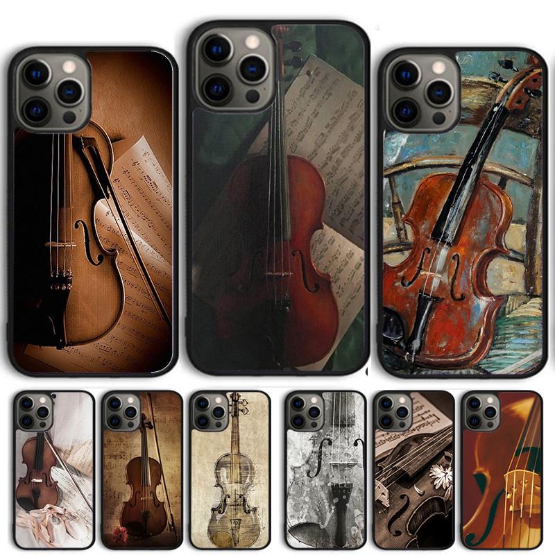 Violin and Musical Note Coque Shell For iPhone 17 Air 15 16 14 13 12 Pro Max 11 Pro Max Plus Phone Case Cover