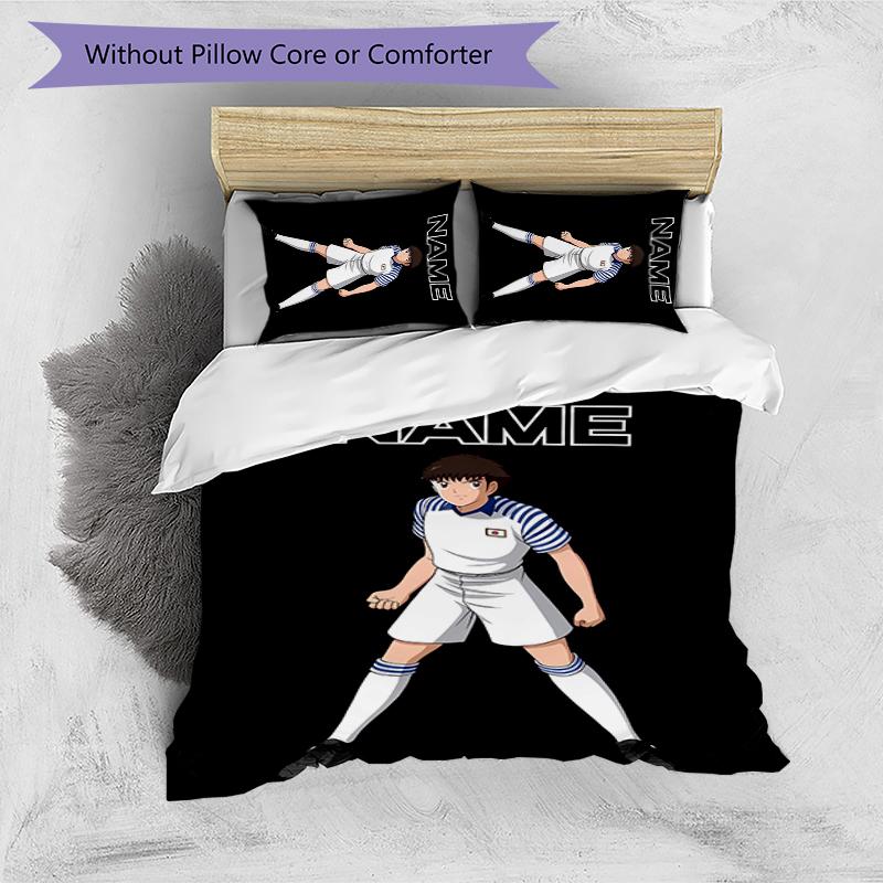 3pcs Custom Name Captain Tsubasa Dream Team Bedding Set Duvet Cover Closure Includes 1 Duvet Cover & 2 Pillowcases for All Seasons Bedroom Decor