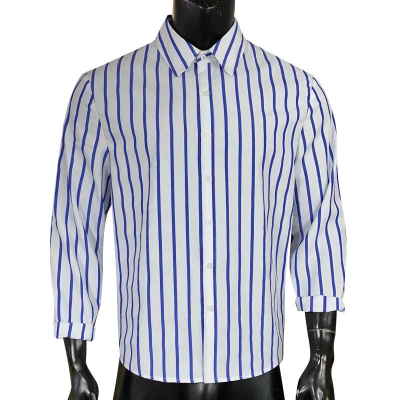 2026 Spring New Long Sleeve Shirt Striped Men's Casual Cardigan Top