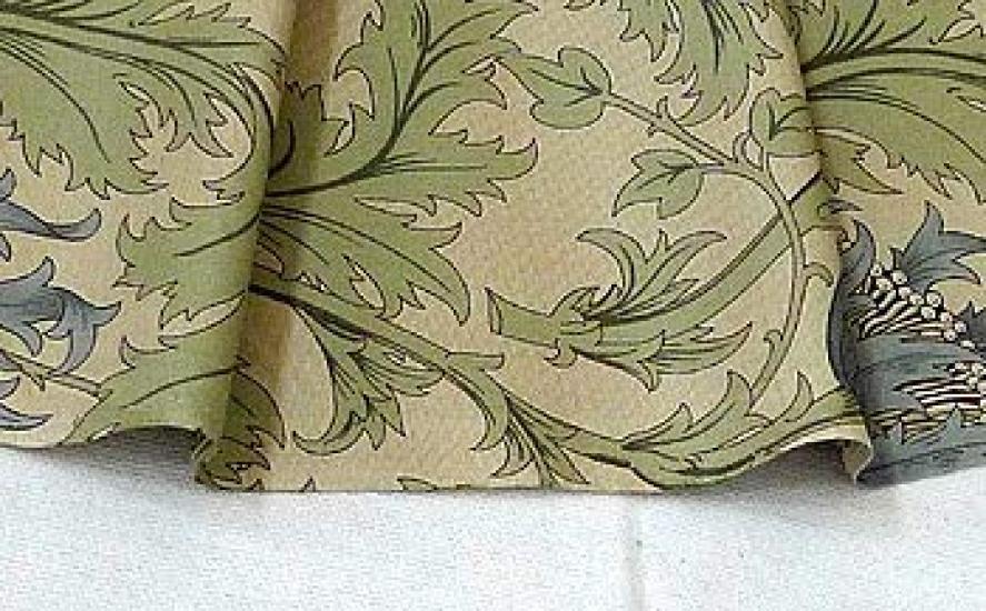 Morris Best of Morris Anemone 1 Meter Cotton Print Fabric MO-2139 Blue/Beige, Pre-Cut