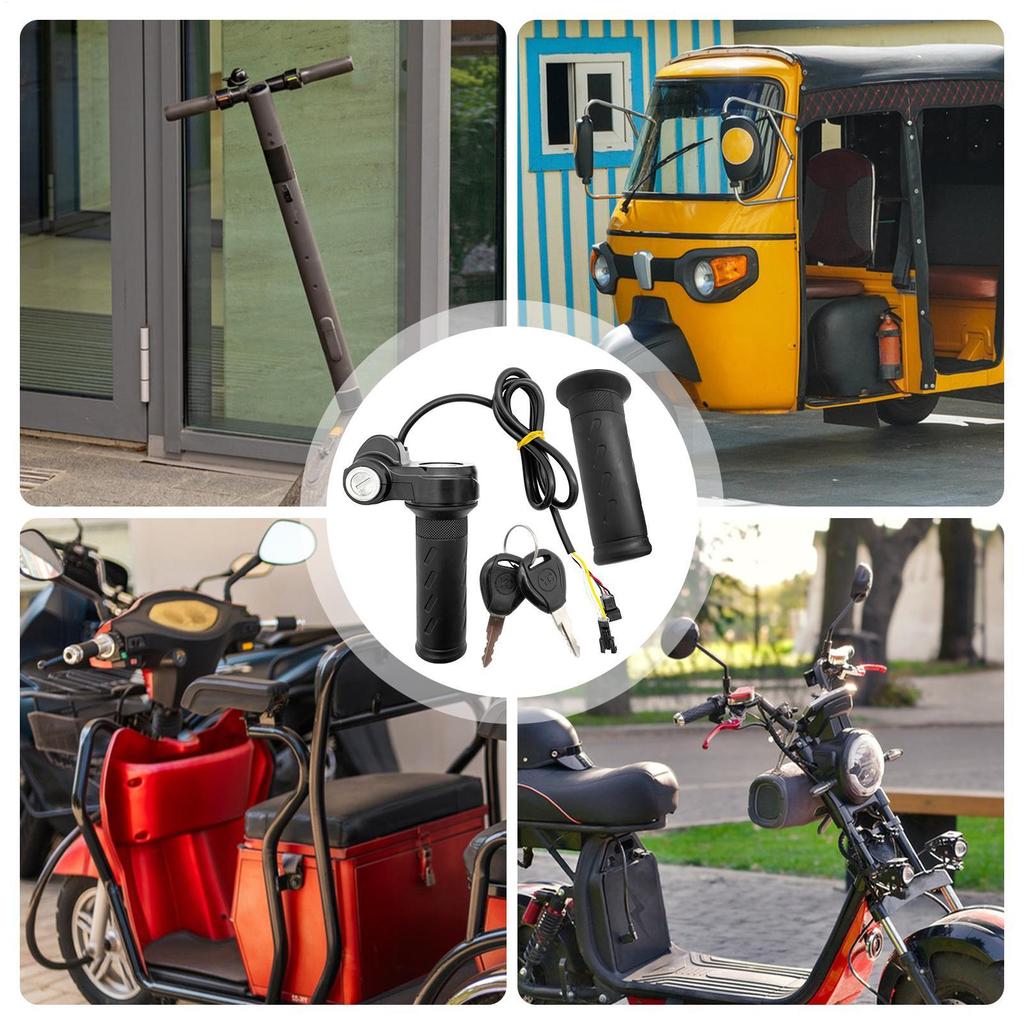 E Bikes Throttle Full Twist Throttle With Key Cable Replacement Handlebars Anti-Slip With Keys For Dirtbike Pit Motorcycle ATV