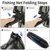 Telescopic Fishing Net with Blue Foam Rubber Coated  Foldable Collapsible Fish Landing Net for Saltwater Freshwater Fish Catch