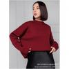 Crew neck sweater women's European, American autumn and winter new solid color versatile casual lazy pullover knitted sweater top