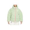 Nike Logo Embroidered Pattern Stand Collar Zipper Warm Jacket Women Jackets Green DV6676-343