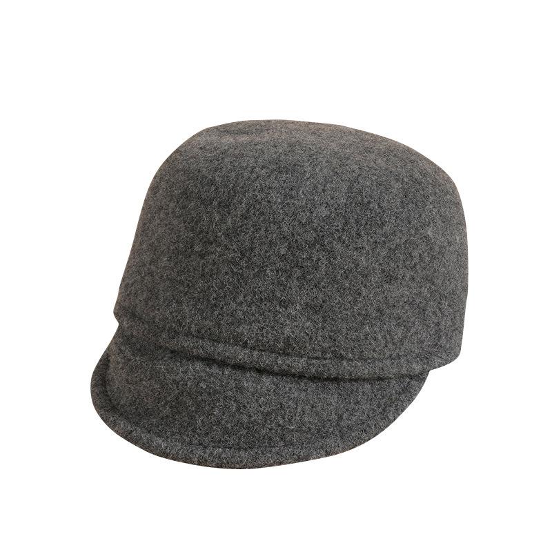 Autumn and Winter New Wool Knight Hat Equestrian Hat Fashionable Versatile Woolen Black Women's Hat Autumn and Winter Top Hat High Quality