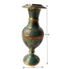 Handgefertigte Kashmiri Glasmuster Messing Blumenvase 17 CM (Himmelblau)