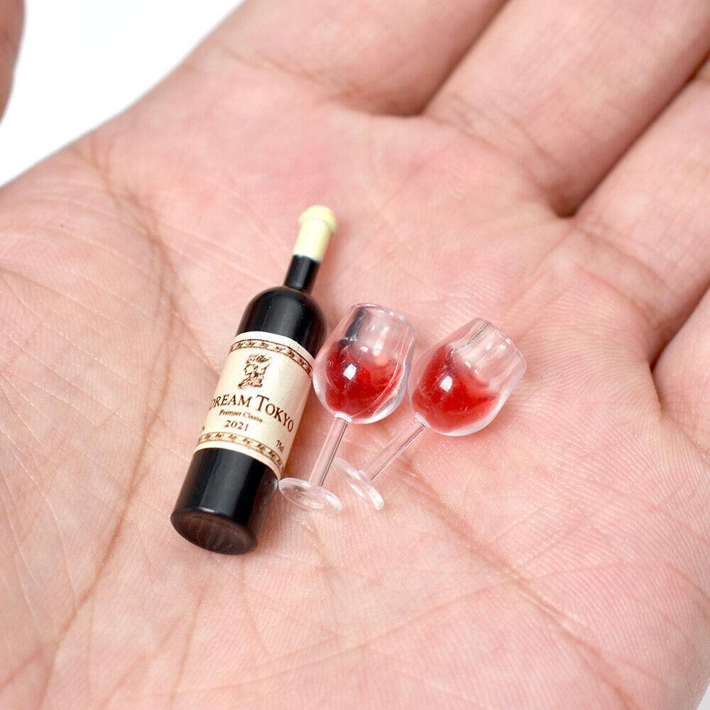 Dollhouse Minature Wine Bottle Rack Resin Mini Model Doll's House Wine Cup Rack