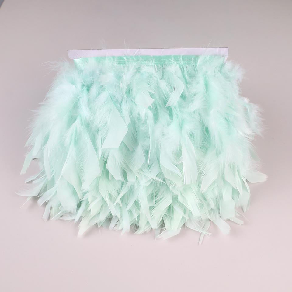 Feather10Meters Turkey Feather Trim Fringe 10-15CM Marabou Feathers Ribbon Handicrafts Clothes Dress Sewing Plumes Decoration