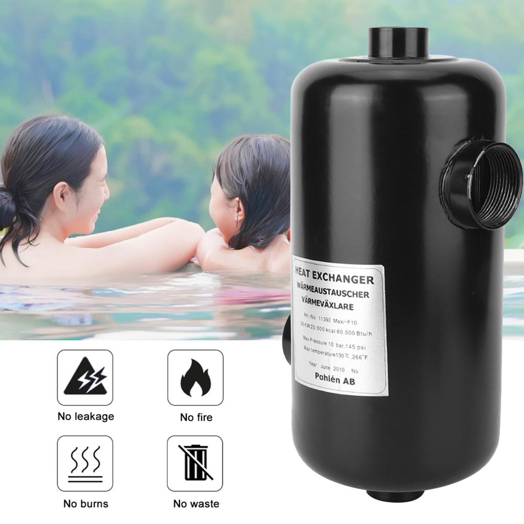 Scambiatore di Calore in Acciaio Inossidabile per Piscina Riscaldatore Termostato per Piscina Accessori per Attrezzatura
