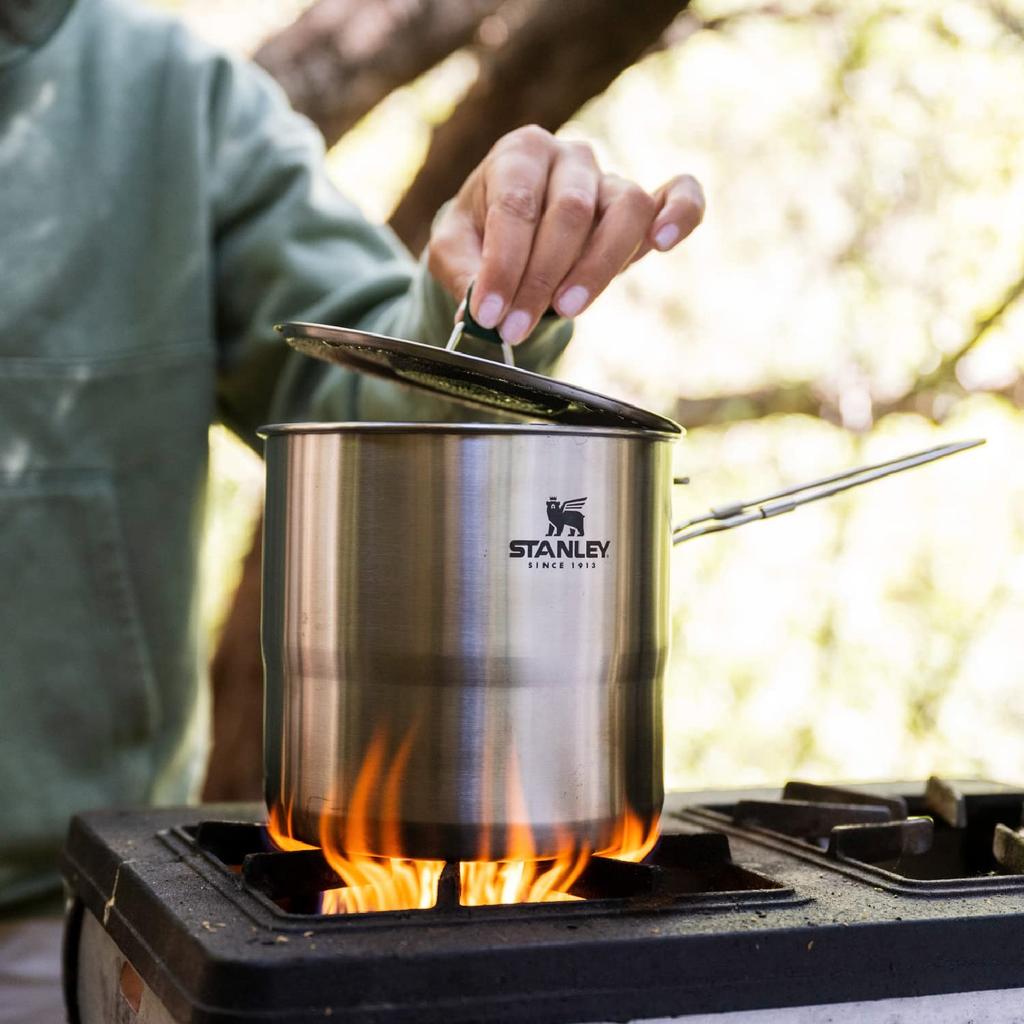 STANLEY Cook Set ForFour Outdoor Camping Cooking Set for 4 Dishwasher Warranty Japanese Silver, People, Safe, Included, 10650-012 (Official Product)