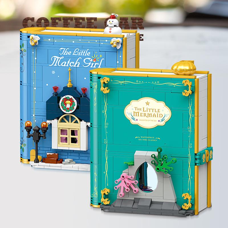 Cute Fairy Tale Princess MOC Bricks Books Dream Mermaid 3D Storybook Building Blocks Toys Anime Model Kids Girls Christmas Gifts