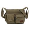 Vintage Canvas Messenger Bag for Men Multi-Pocket Crossbody Shoulder Bag for Hiking and Outdoor Use