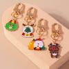 Cute Enamel Christmas Tree Keychain Santa Claus Keyring Pendants for Car Key Holder Handbag Decor Charms X'mas Jewelry Gifts