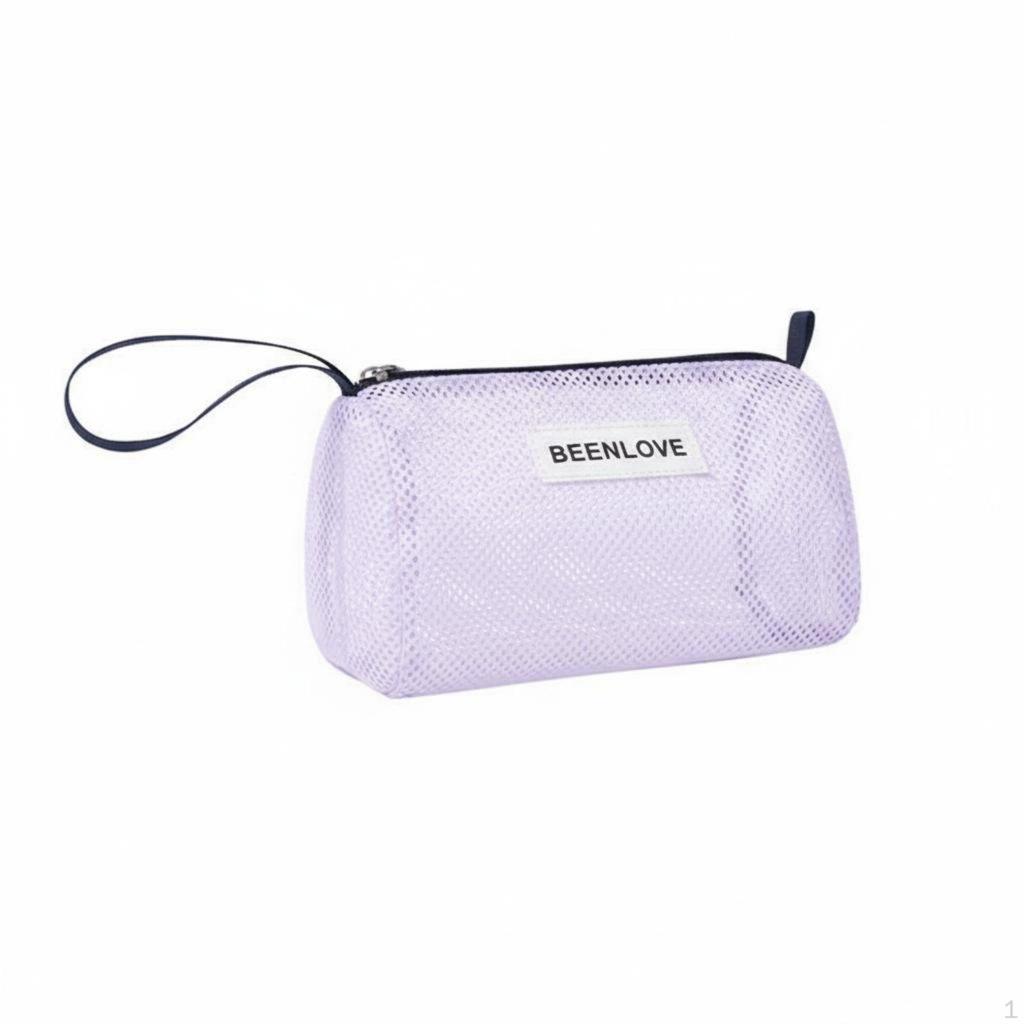 Mesh Zipper Pouch QuickEvaporating Wash Bag Breathable SeeThrough Organizer for Beachgoers,