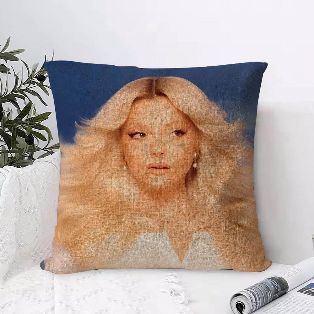 Bebe Rexha Cushion Cover Breathable Linen Pillow Cover Skin-Friendly Home Decor Pillowcase With Hidden Zipper