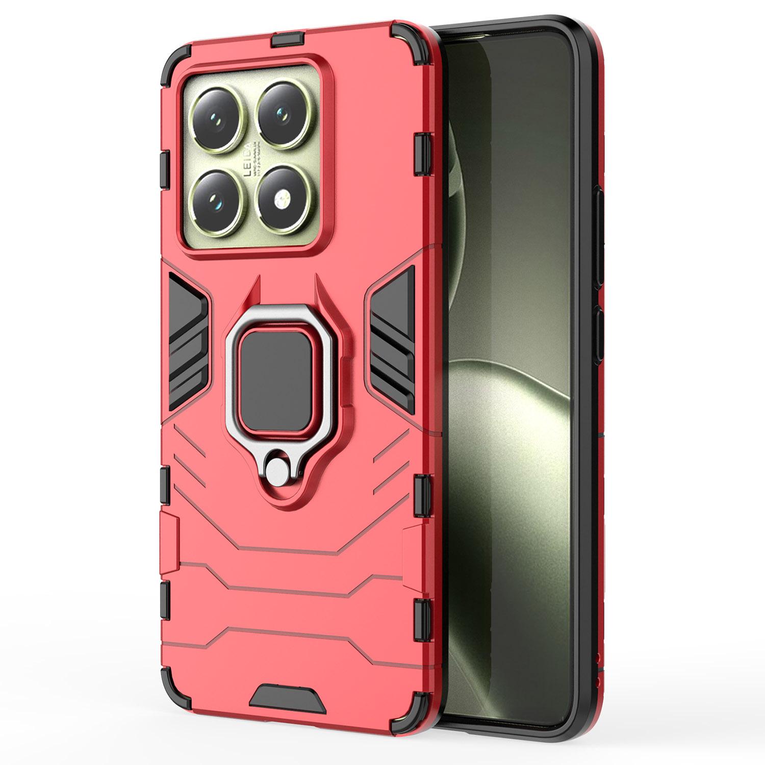 

Чохол для Xiaomi 14T Захисний чохол для телефону з ПК+ТПУ з кільцем-підставкою Red