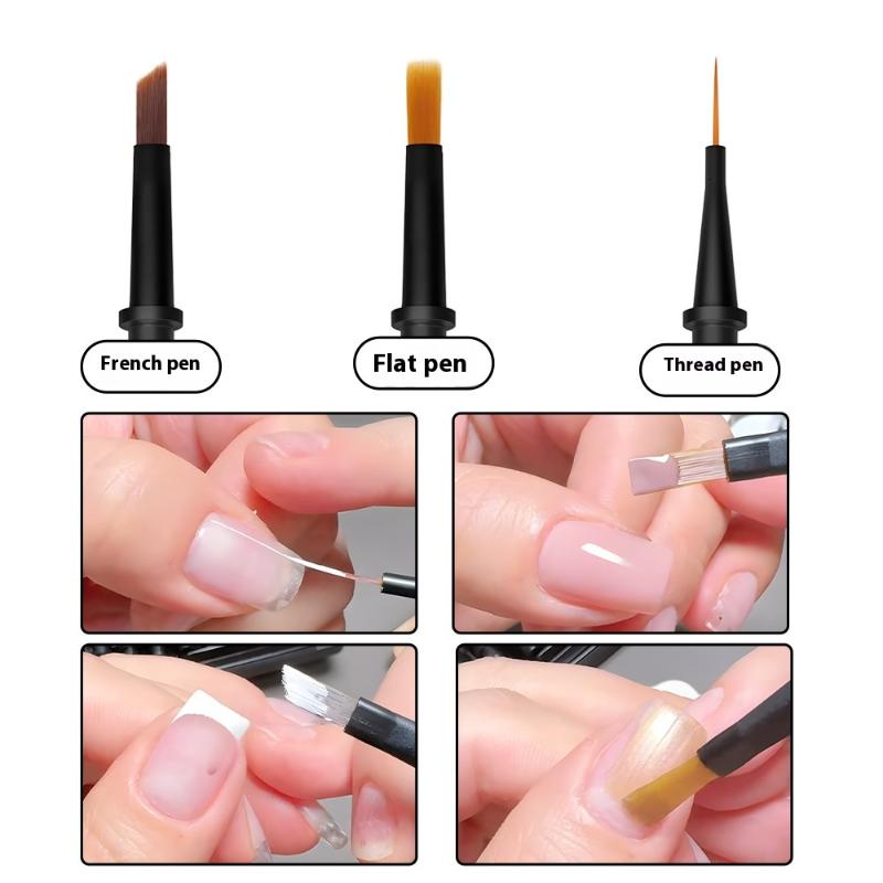 12Pcs/Set Disposable Nail Polish Brush Pen Can Replacement Head Brush Nail Brush Liquid Applicators Phototherapy Manicure Tools