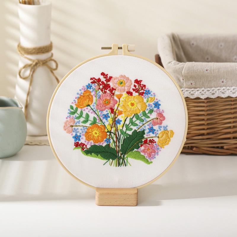 New Diy Handmade Embroidery Material Bag Flower Bouquet Hand Bouquet European Love Lover