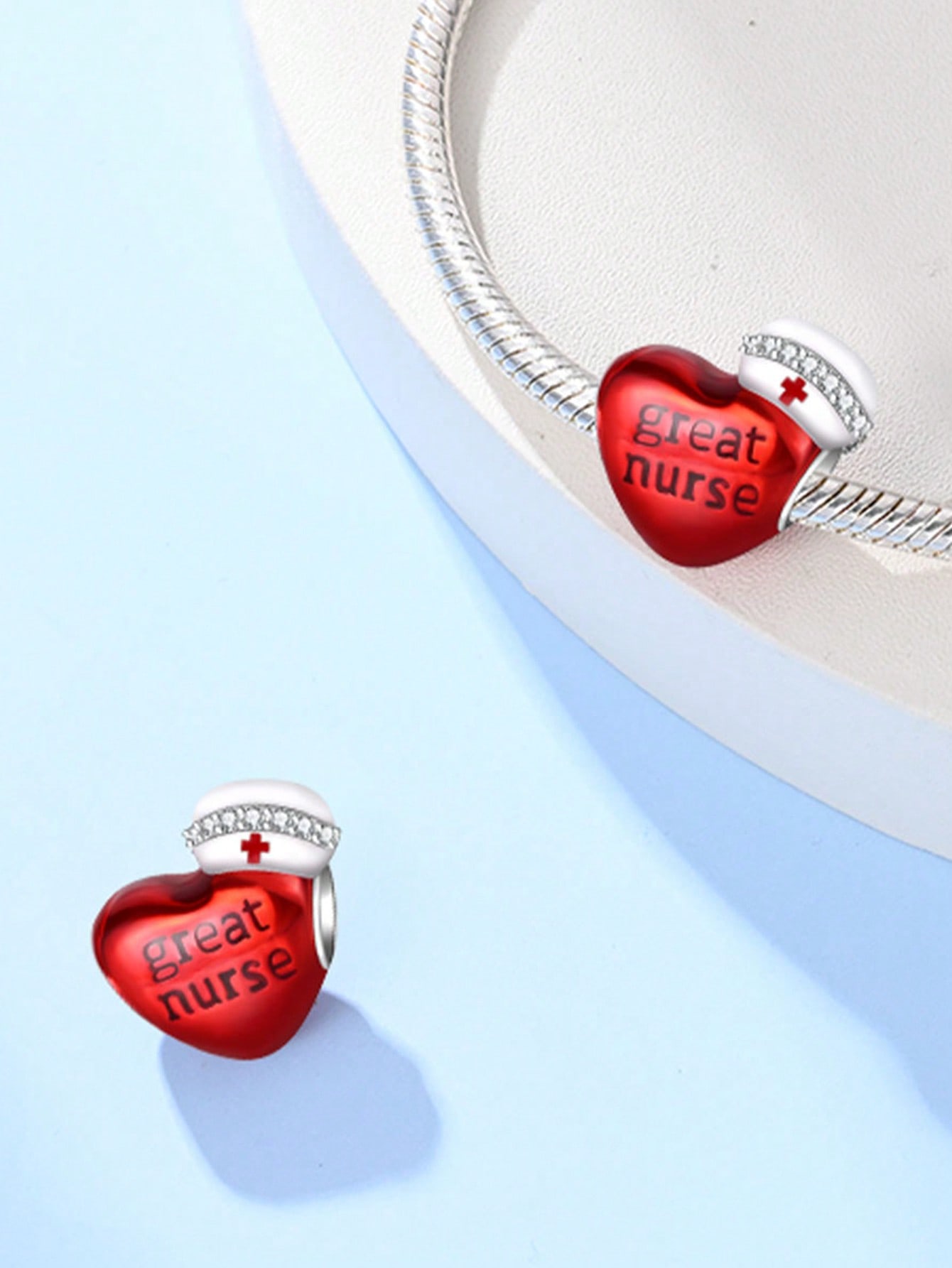 

Charm copper Colors Love Nurse First Aid Kit Bead for Authentic Bracelets Do It Yourself Bead Charms Charm Bead Charms Jewellery Making Gift for Women
