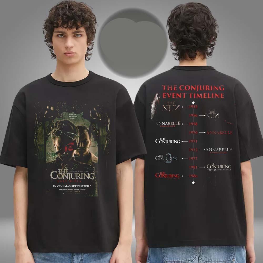The Conjuring Last Rites New Poster Film And Event Timeline Two Sided Unisex Tee XL
