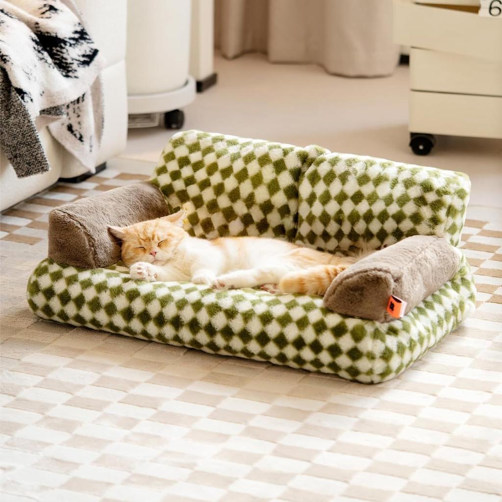 Cozy plush PET sofabed for cats and small dogs - soft, calming cotton material with no assembly required