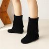 Women's Flat-bottomed Short Boots Autumn and Winter New Casual Large-size Fringed Boots