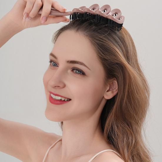 Yousheng Boar Bristle Hair Brush Portable Anti-static Vented Hair Paddle Brush Women Scalp Massage Hair Voluming Styling Detangling Comb