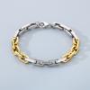 8MM Stainless Steel Bamboo Chain Men's Bracelet Personalized Mixed Color Patchwork Square Chain Accessories Rock Jewelry