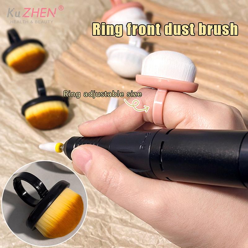 5/10Pcs Mini Ring Nail Brushes Dust Brush Cleaner Manicure Professional Delicate Soft Brush Manicure Art Gel Polish Removal Tool
