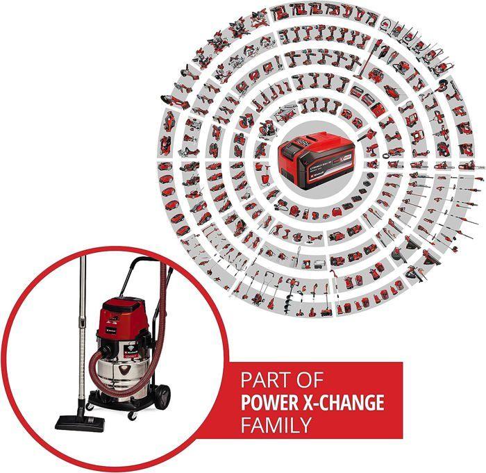 Einhell professional aspirateur eaux et poussières tp-vc 36/30 s auto-solo pxc (36v) livré sans batterie ni chargeur