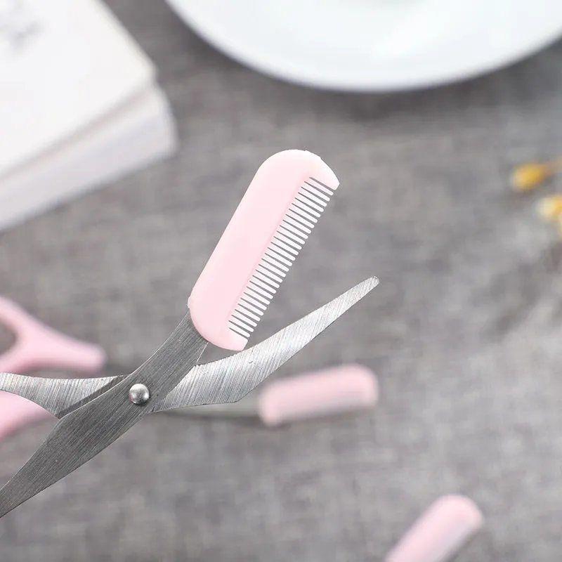 Eyebrow Trimmer Scissors with Comb Remover Makeup Eyelash Hair Scissors Cutter Tool