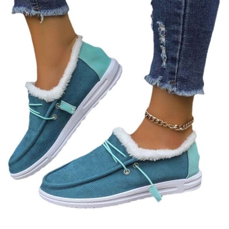 Maokou Low-top Cotton Shoes Women's New Large-size Lace-up Large-size Warm Short Casual Single Shoes