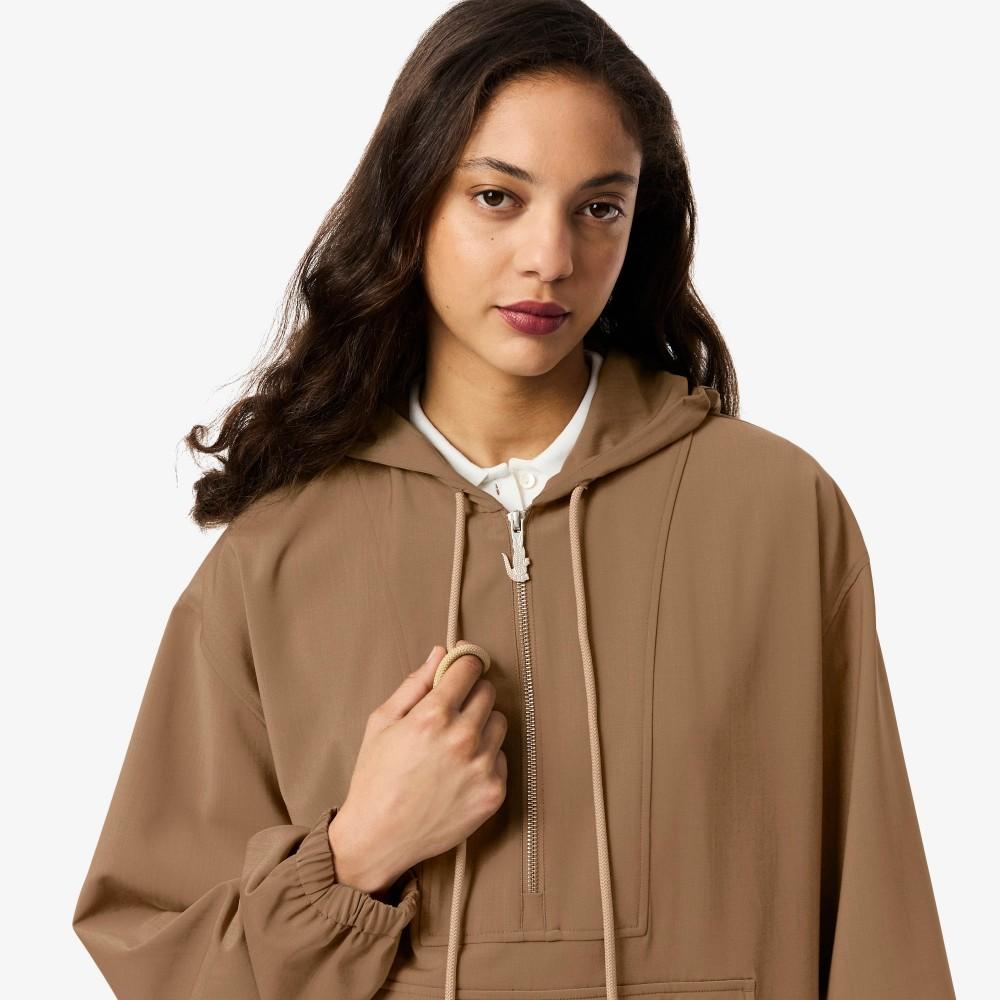 Lacoste Women's Wool Blend Hooded Half-Zip Jumper BF2450-55N02S