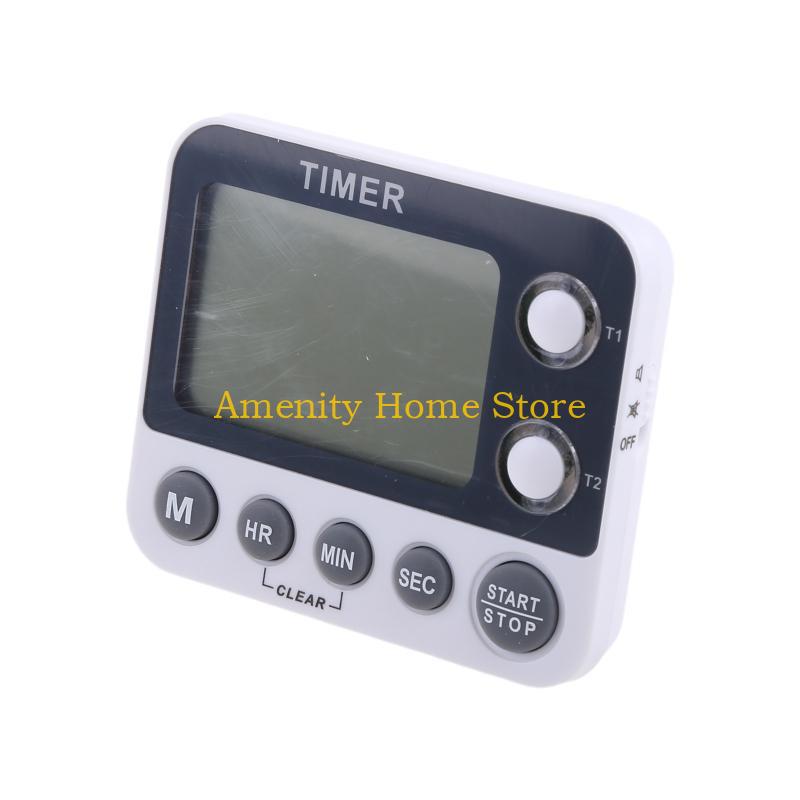 

F26C Timer Digital 0.01s Second Centisecond Stopwatch Kitchen Cooking Timers Portable Electronic 2 Groups Countdown Function білий