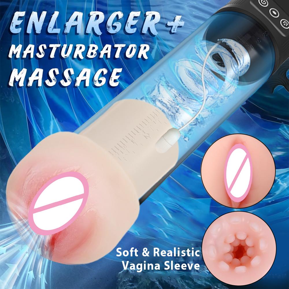 Electric Penis Pump Male Masturbator for Penis Vacuum Enlargement Train 9 Sucking Vibrating Rechargeable Sex Toys for Men Bigger