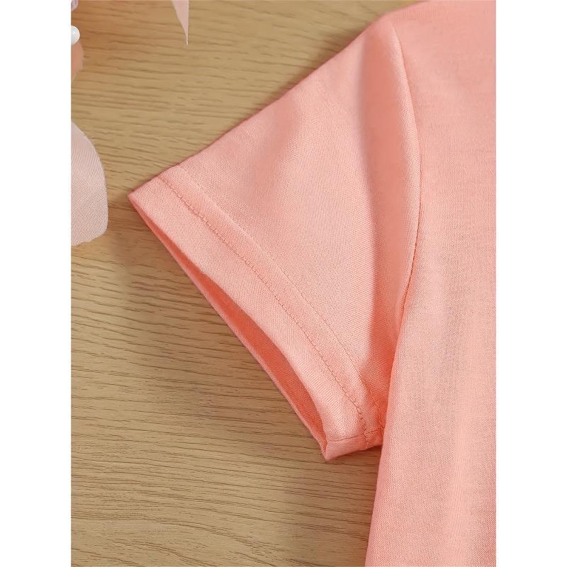 European sizes Girls' Casual T-Shirt  nteractive Cat Print Round Neck Fashionable Comfort Spring/Summer Tee, Girls Clothing Gift