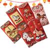 6PCS  Year Of The Horse New Year Red Envelope Chinese Style Embroidery Pony Cartoon 3D Effect Red Envelope New Year Red Envelope