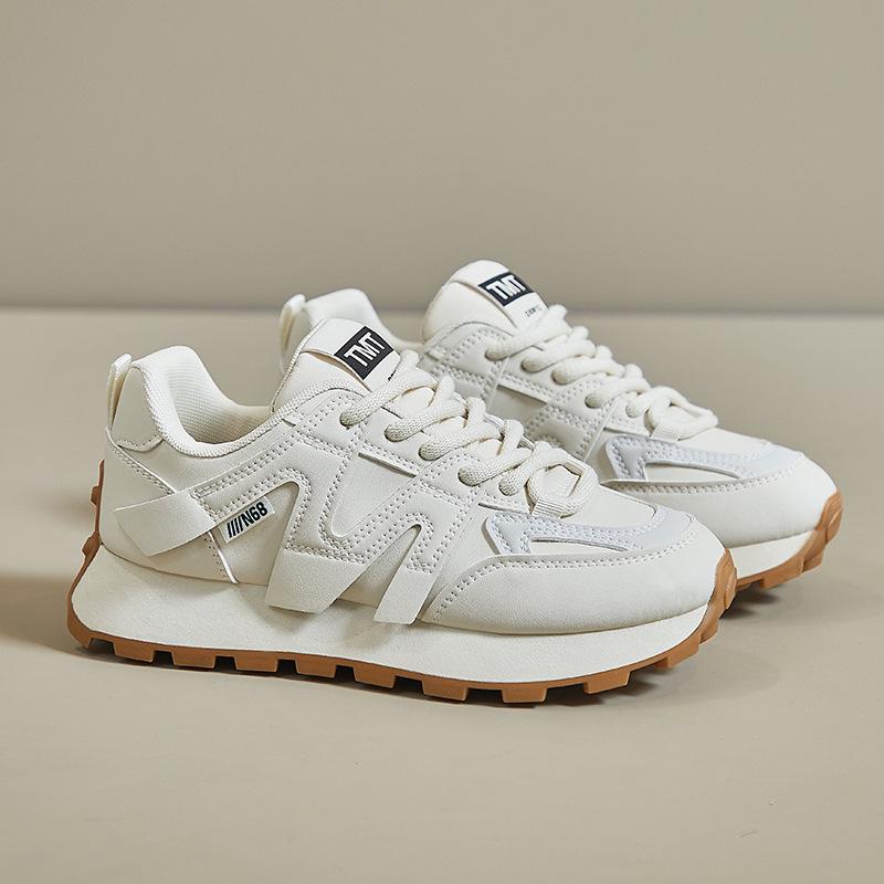 Korean Style Argan Women's 2025 Spring Sneakers - Casual, Thick-Soled, Height-Increasing Trendy Running Shoes - 6682