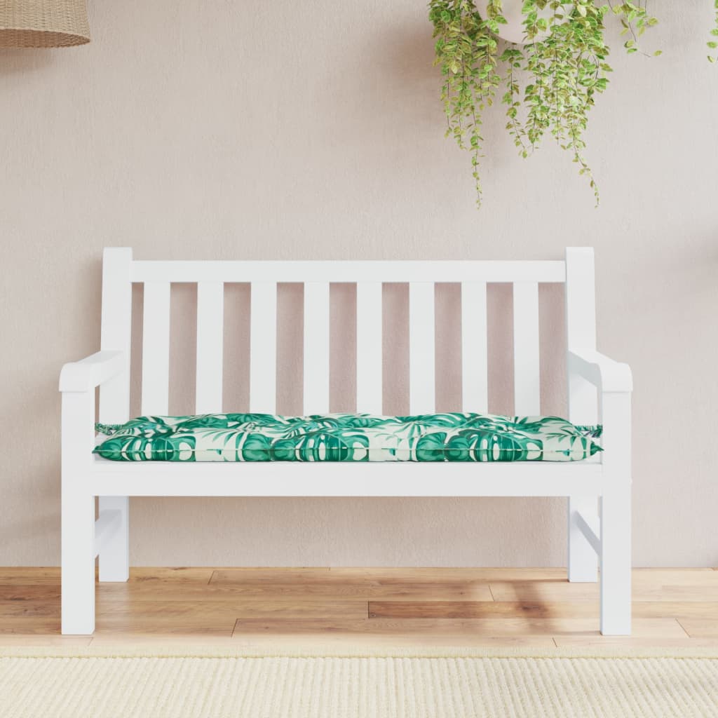 Garden Bench Cushion Leaf Pattern 120 x 50 x 7 cm Oxford Fabric