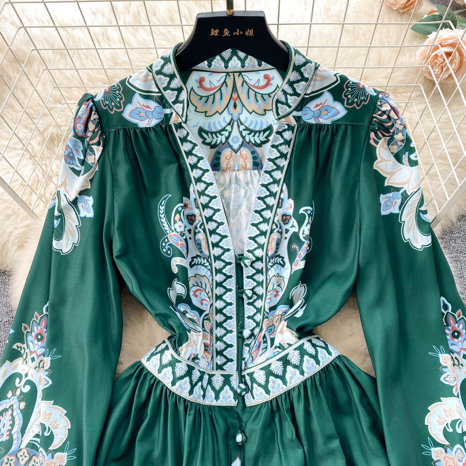 Весеннее вечернее платье с французским принтом для женщин — фото 11