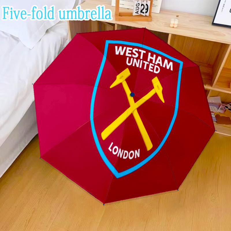 West Ham United Mini Five-Fold Lightweight Umbrella, Eight-Bone Frame, for Home Travel and Outdoor Use in Any Season Fan Gifts