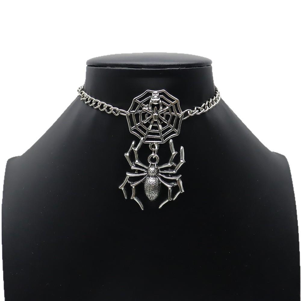 Grenzüberschreitende Gothic Spinnenhalskette: Dunkelstil Punk Halloween Schmuck