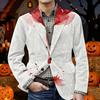 Men's Corduroy Jacket with Halloween Print, Warm, Pockets for Casual Daily Wear
