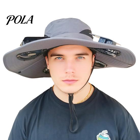 Cooling Fan Sun Hat For All-day Wear Wide-Brimmed Outdoor with Dual-Power Design With Solar Charging USB Hiking Cycling Fishing Panel Hot Summers