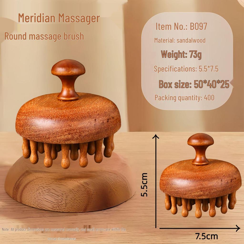 Sandelholz Meridian Massagekamm, Natürlicher Gesundheits-Holzkamm für Männer & Frauen, Akupunkturpunkt-Therapie für zu Hause.