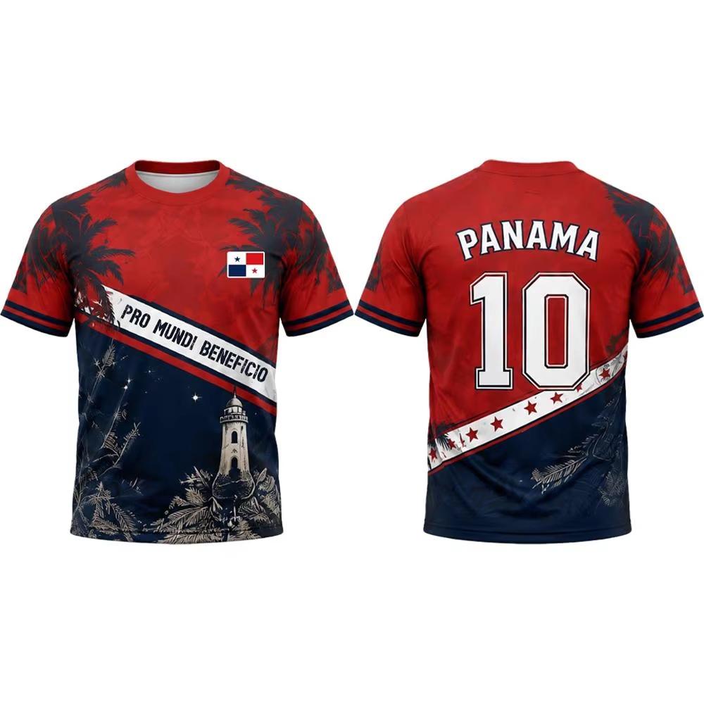 Panama Flag 3D Printed T-shirt 2026 Panama Outdoor Sports Soccer Training Jersey Unisex Quick Dry Breathable Casual Street Tops XXS