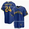 Mens Embroidered Baseball Jersey Seattle Mariners 24 Griffey Cotton Sport Top Basketball Fans