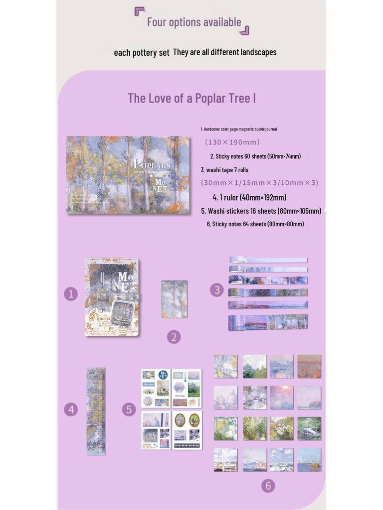 Set Planificator DIY Stil Ins de Valoare Ridicată: Caiet Pictură în Ulei - Cadou Perfect de Ziua de Naștere pentru Studenți